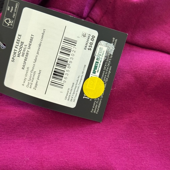 DSG‎ Raspberry Fleece Hoodie - Picture 4 of 4